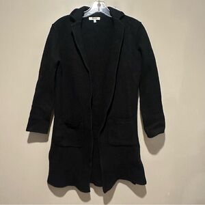 Madewell Merino Wool Blend Open Front Cardigan Sweater Women's XS Black Warm
